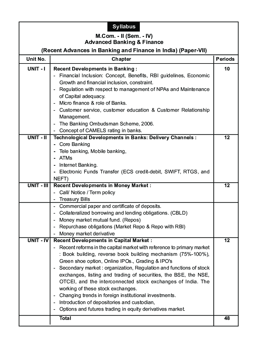 बँक व्यवसाय आणि वित्तपुखठा (भारतातील बँक व्यवसाय आणि वित्तपुखठयातील आधुनिक प्रवाह) - Page 4