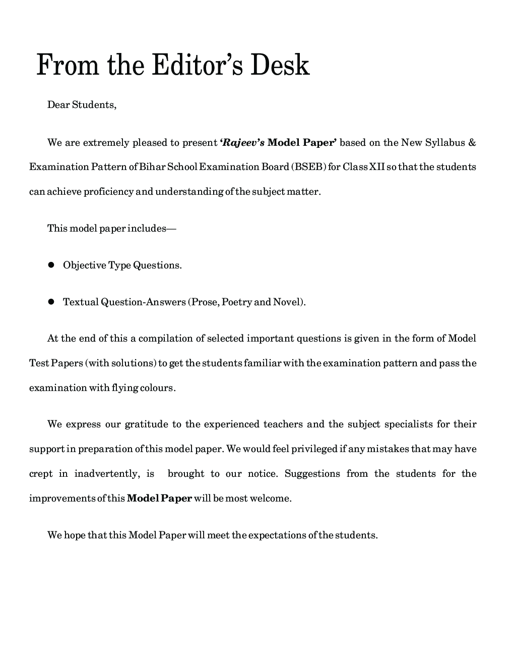 Model Paper BSE Board Chapterwise Question Answer For Class XII English-50 Marks (For 2020 Exam) - Page 5