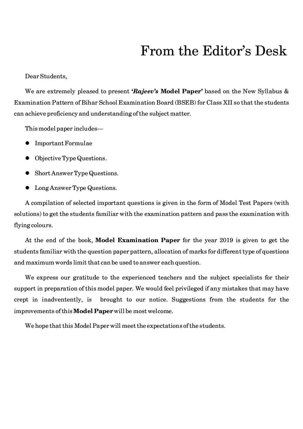 Model Paper BSE Board Chapterwise Question Answer For Class XII Mathematics (For 2020 Exam) - Page 5
