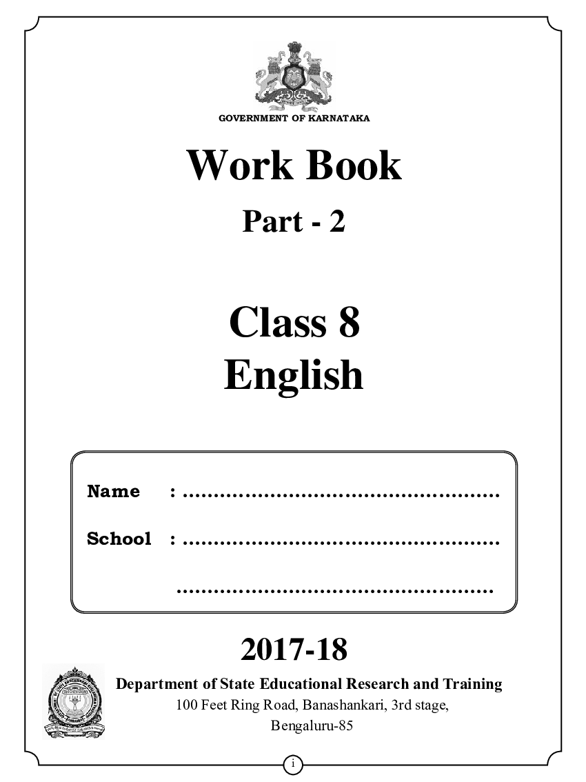 Workbook For English Part-2 Class-8 Kannada - Page 2