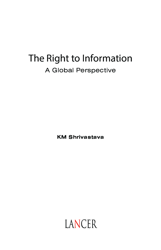 The Right To Information A Global Perspective - Page 2