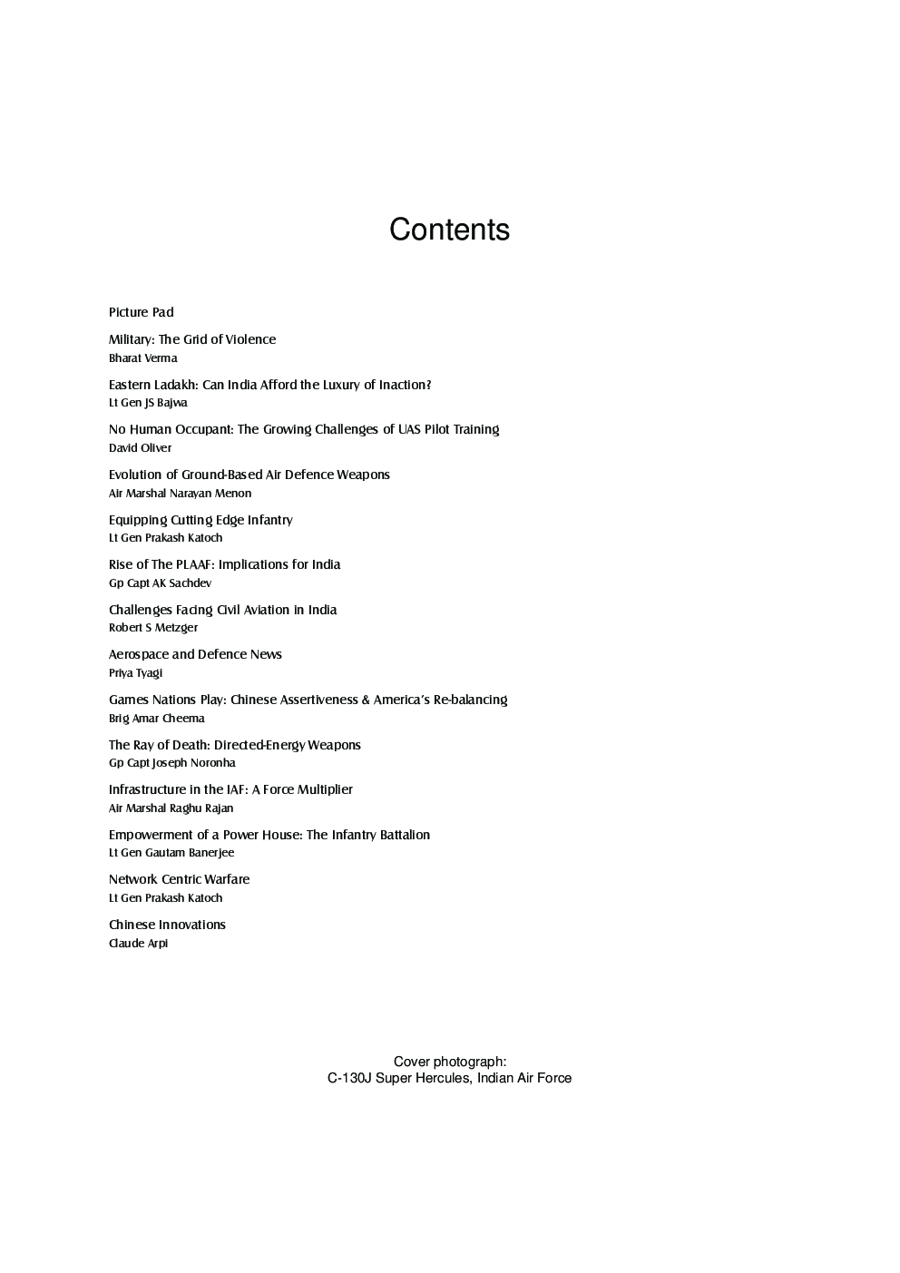 Indian Defence Review Oct-Dec 2013 (Vol 28.4) - Page 5