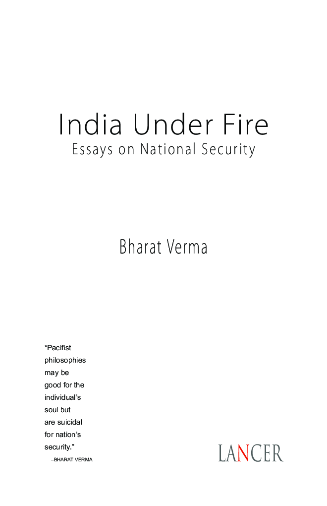 India Under Fire Essays On National Security - Page 2
