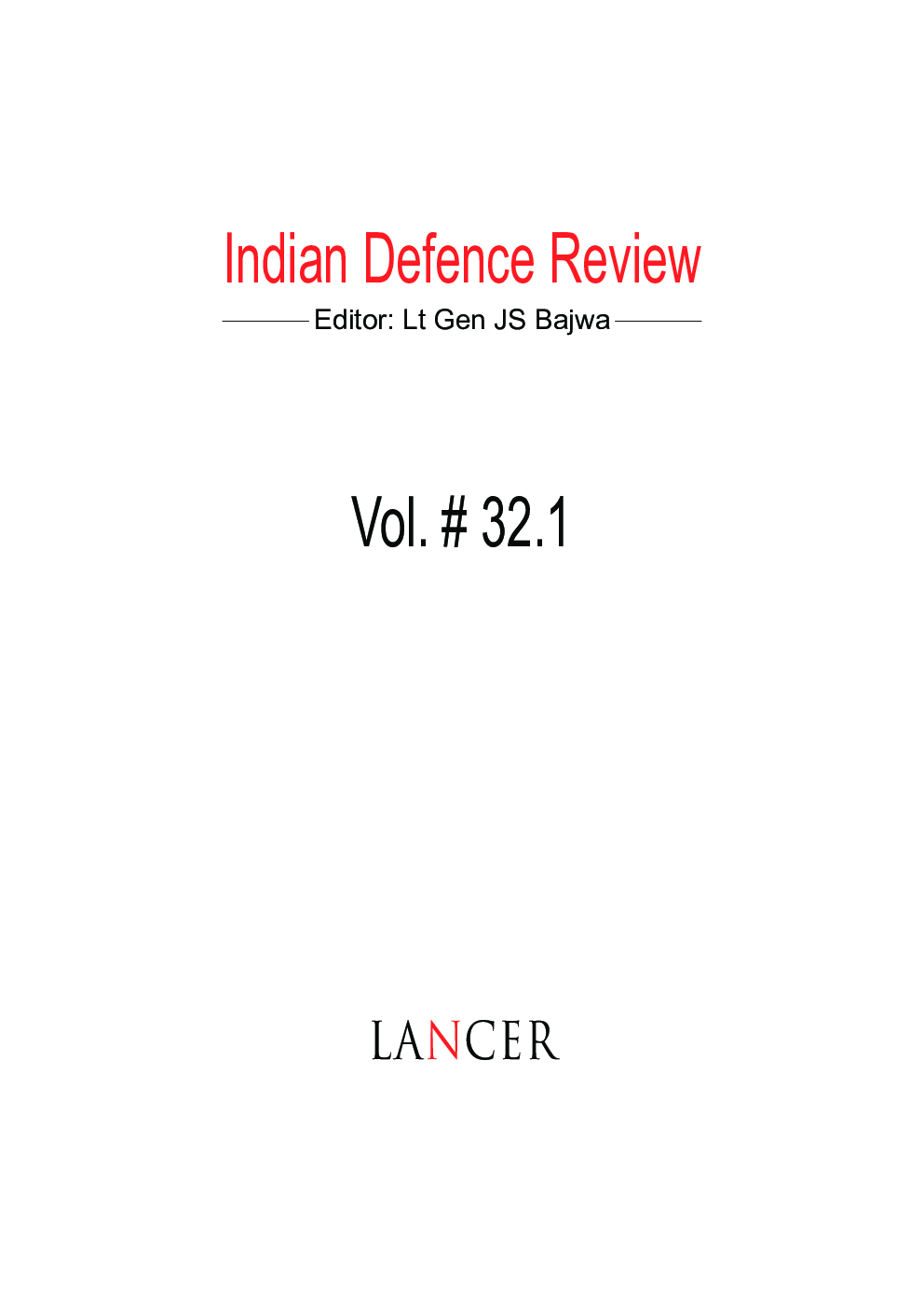 Indian Defence Review Jan-Mar 2017 (Vol 32.1) - Page 2