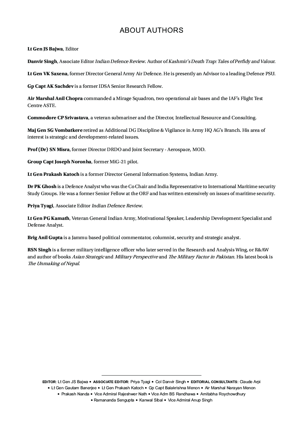 Indian Defence Review Jan-Mar 2018 (Vol 33.1) - Page 4