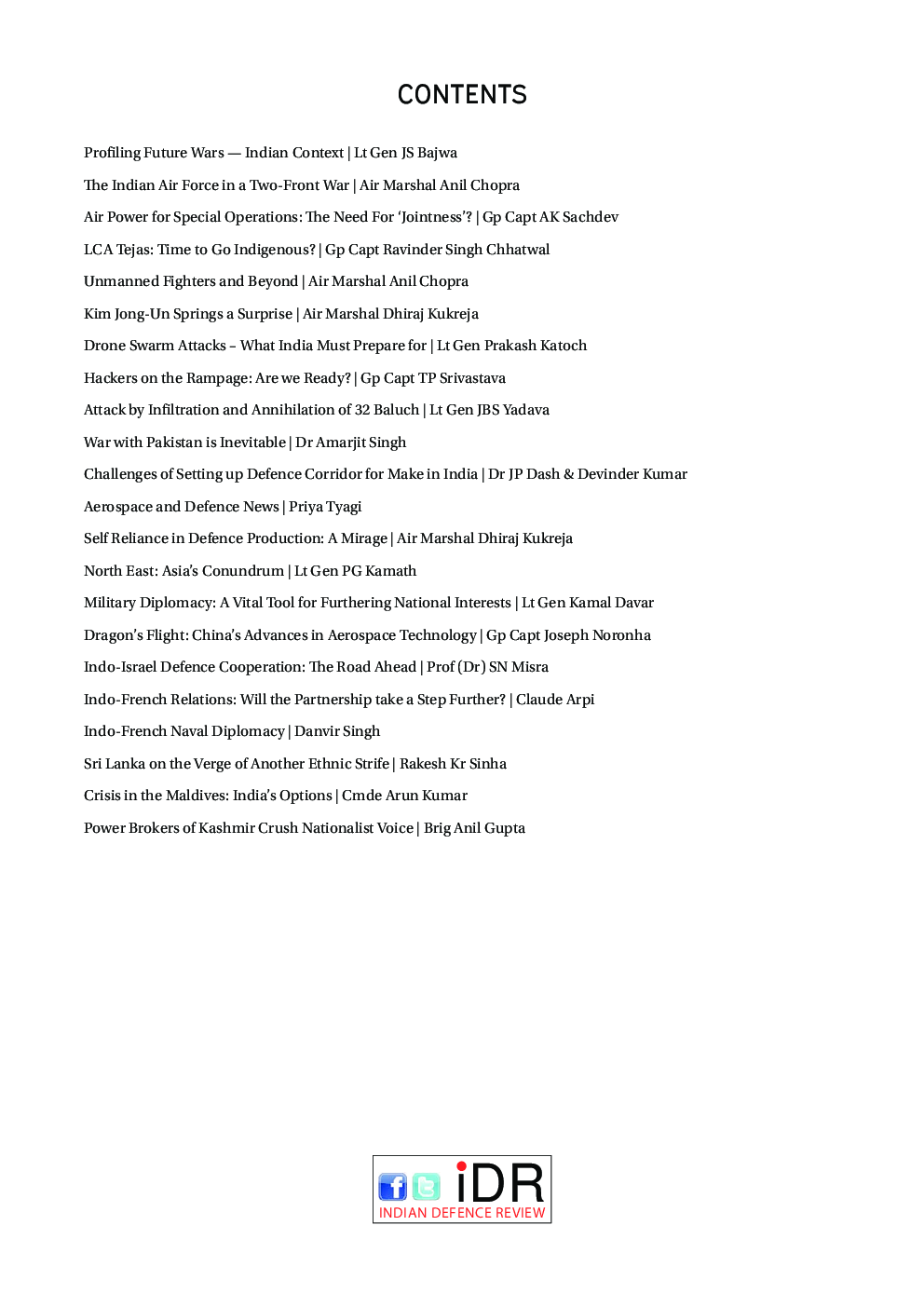 Indian Defence Review Apr-Jun 2018 (Vol 33.2) - Page 5