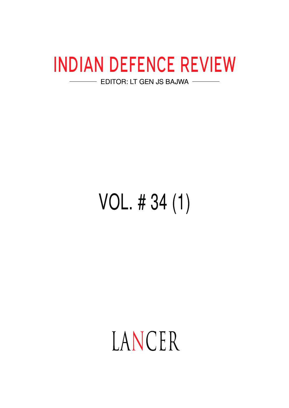 Indian Defence Review Jan-Mar 2019 (Vol 34.1) - Page 2