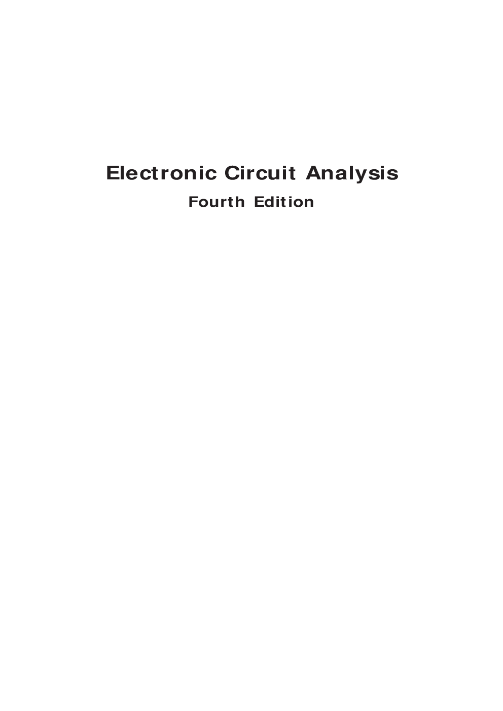 Download Electronic Circuit Analysis PDF Online by Prof. K. Lal Kishore