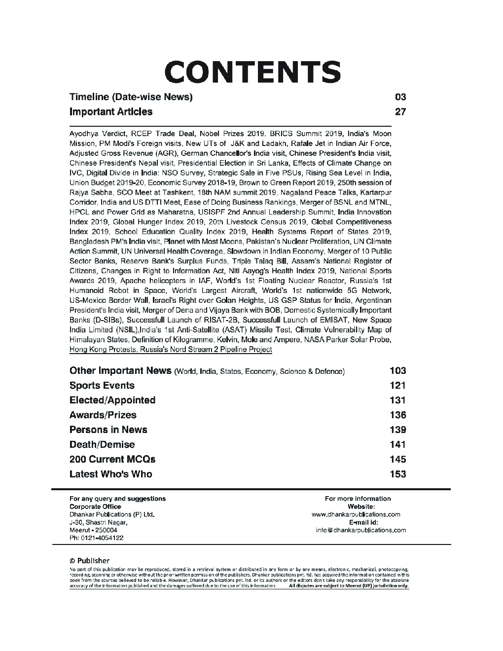 Current Affairs Annual Issue 2020 (Jan 2019 - Till Date) - Page 3
