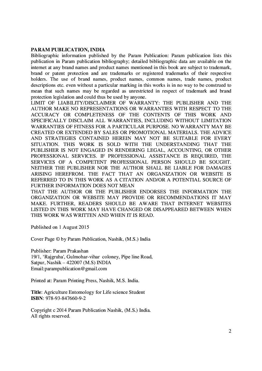 Agriculture Entomology For Life Science Student - Page 2