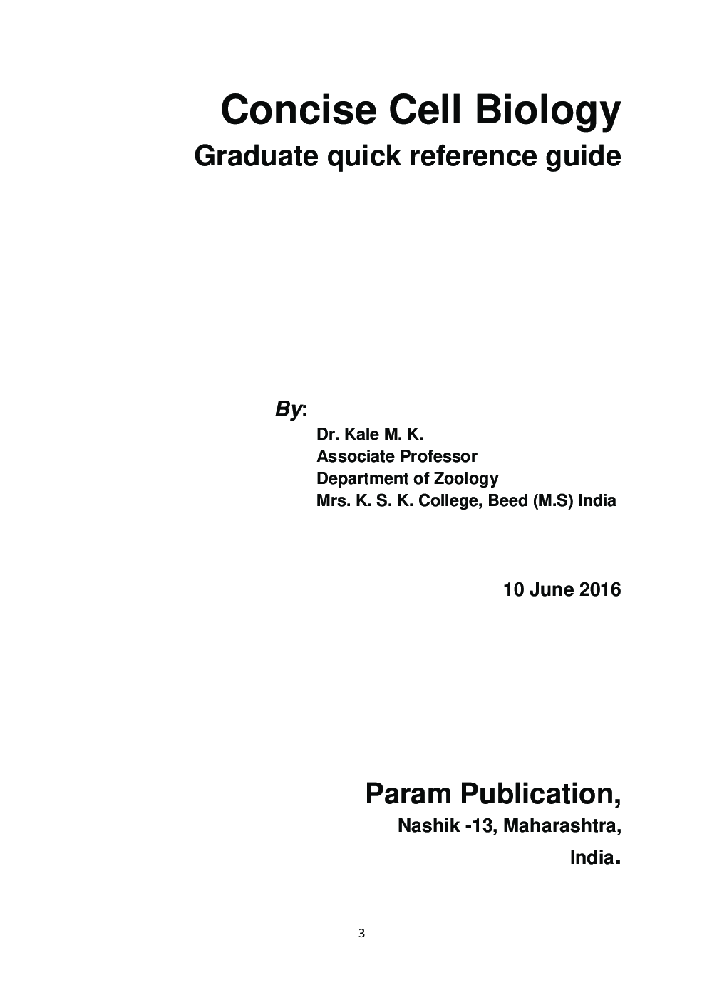 Concise Cell Biology, Graduate Quick Reference Guide - Page 4