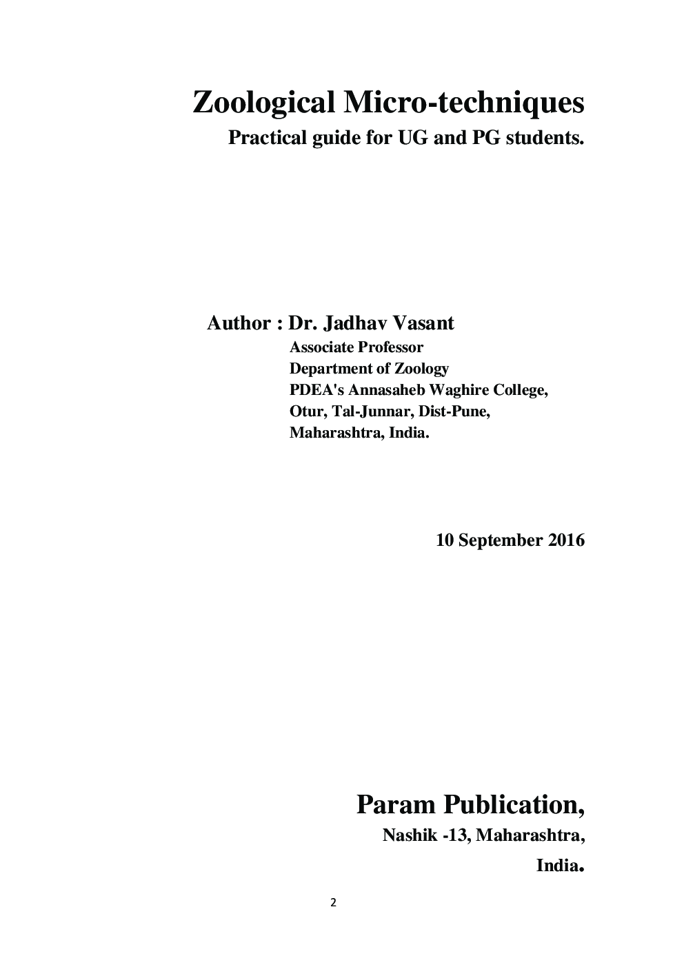 Zoological Micro-Techniques (Practical Guide) - Page 4