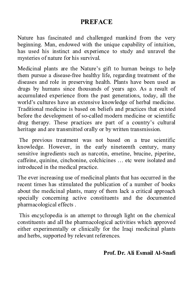 Encyclopedia Of The Constituents And Pharmacological Effects Of Iraqi Medicinal Plants Volume - 5 - Page 4