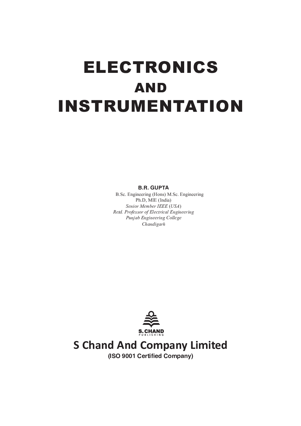 Download Electronics And Instrumentation by B. R. Gupta PDF Online 2020