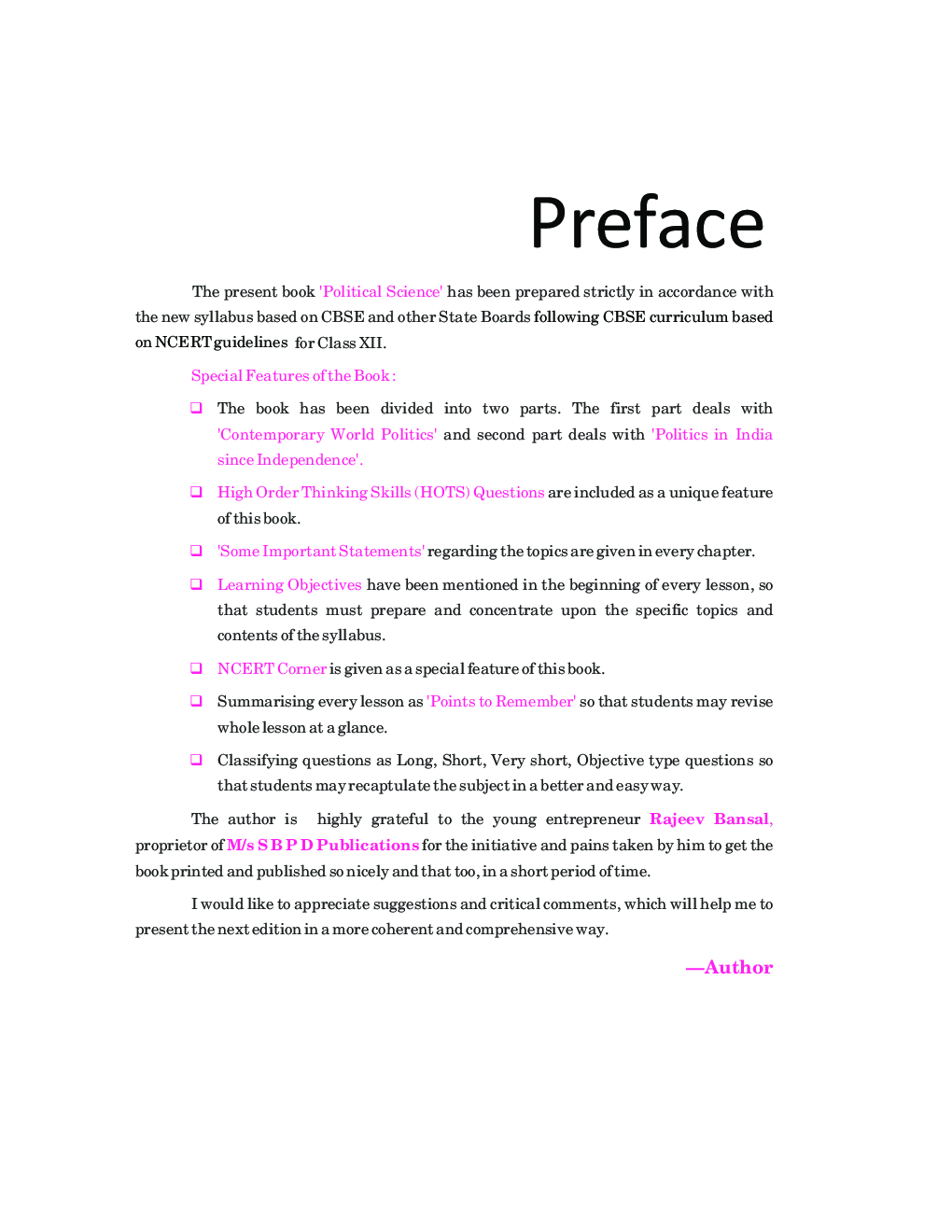 Political Science For Class XII - Page 4