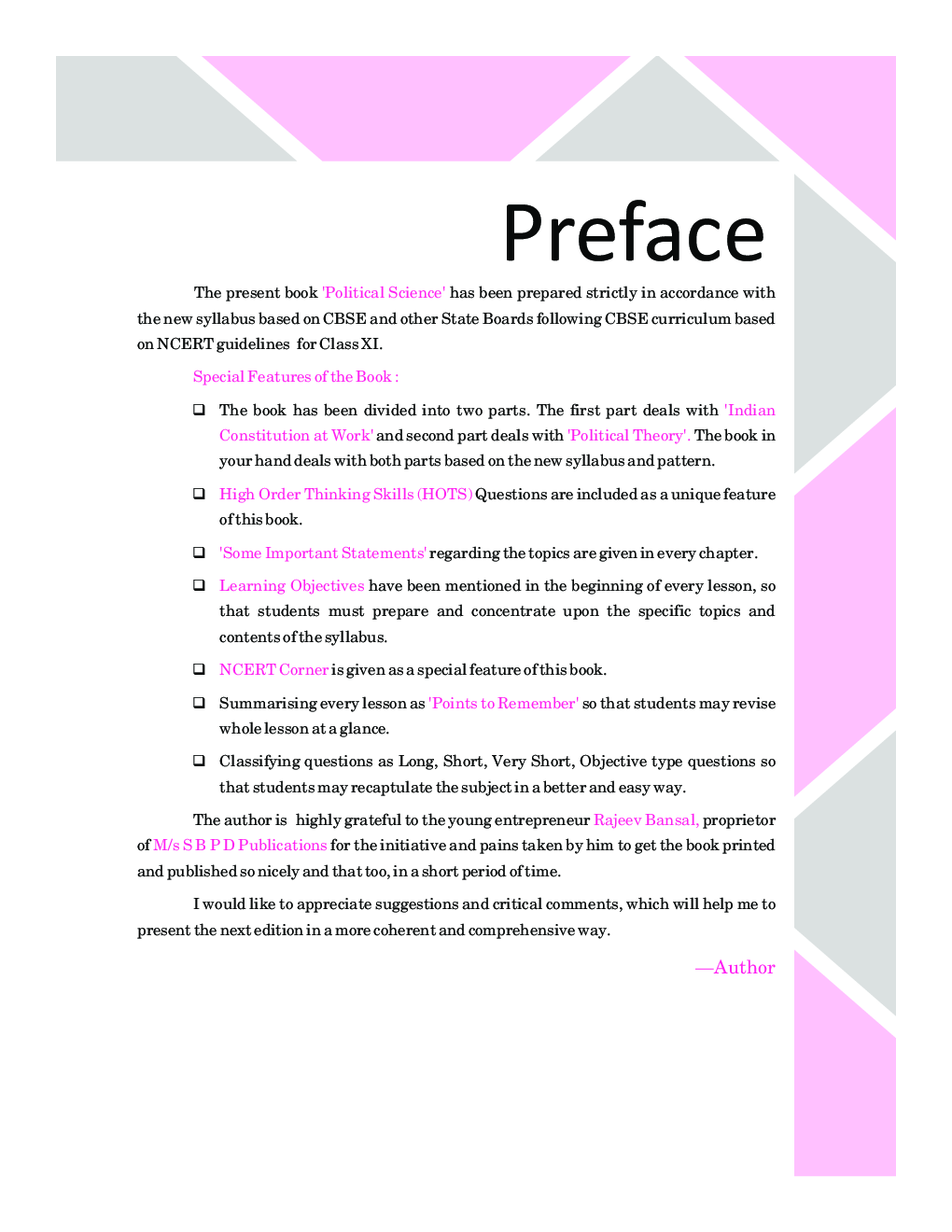 Political Science For Class XI - Page 4