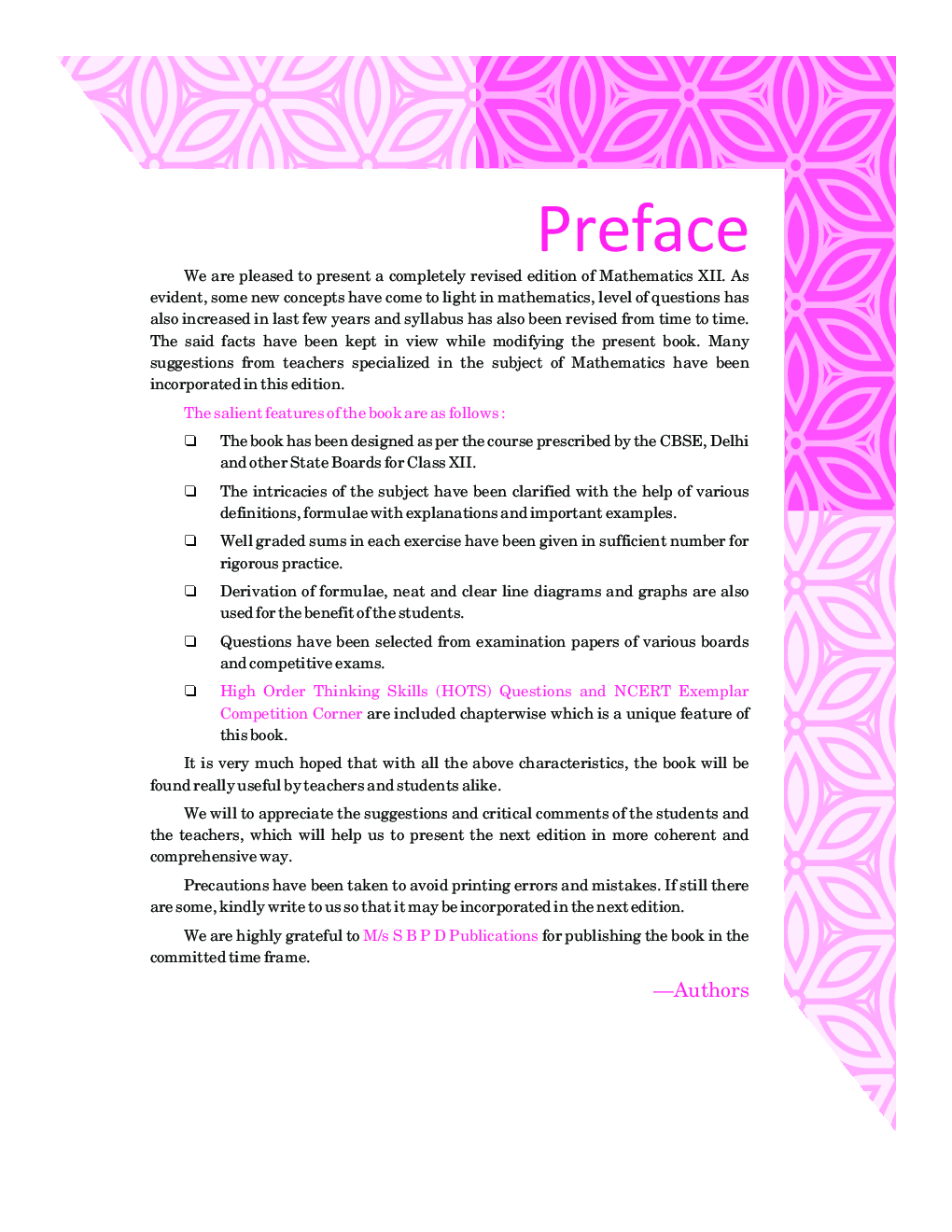 Mathematics Part-II For Class XII - Page 4