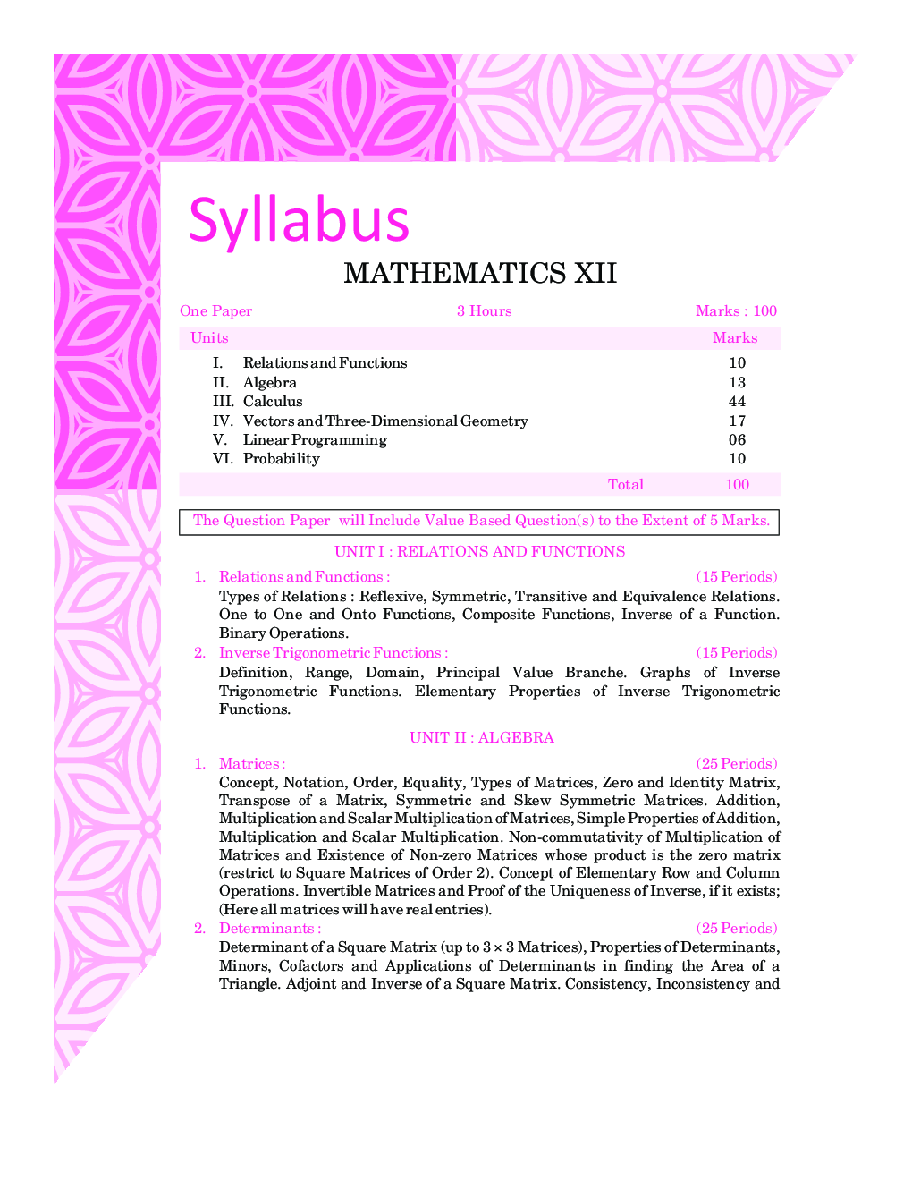 Mathematics Part-II For Class XII - Page 5