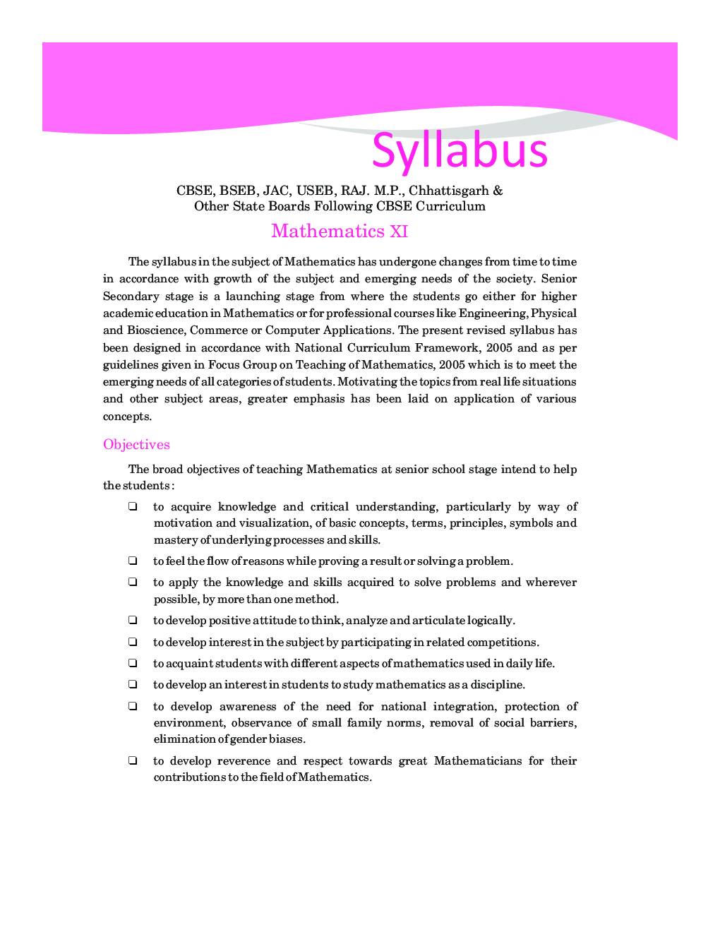 Mathematics For Class XI - Page 5