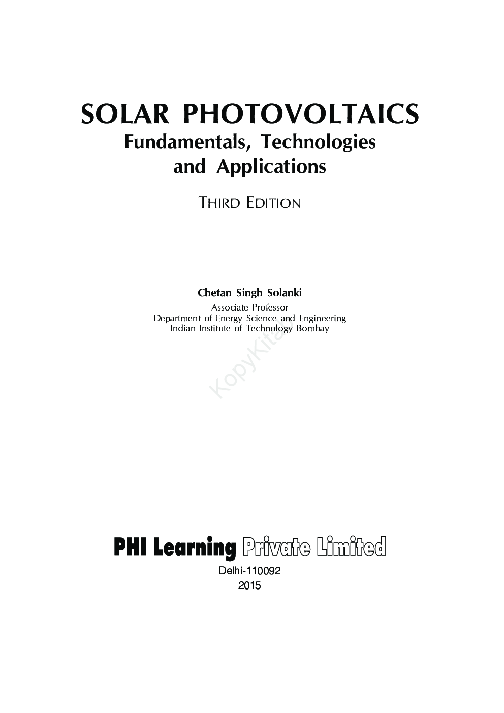 Solar Photovoltaics Fundamentals, Technologies And Applications - Page 4