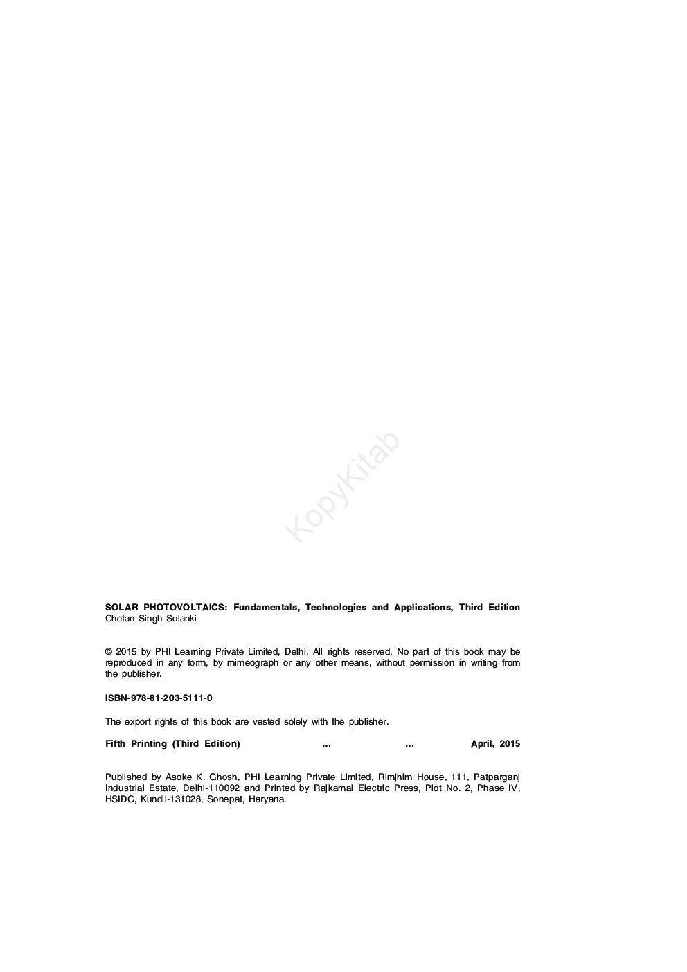Solar Photovoltaics Fundamentals, Technologies And Applications - Page 5