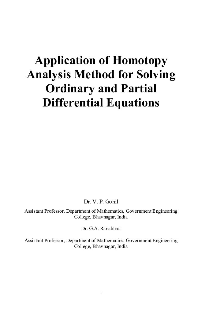 Application Of Homotopy Analysis Method For Solving Ordinary And Partial Differential Equations - Page 2
