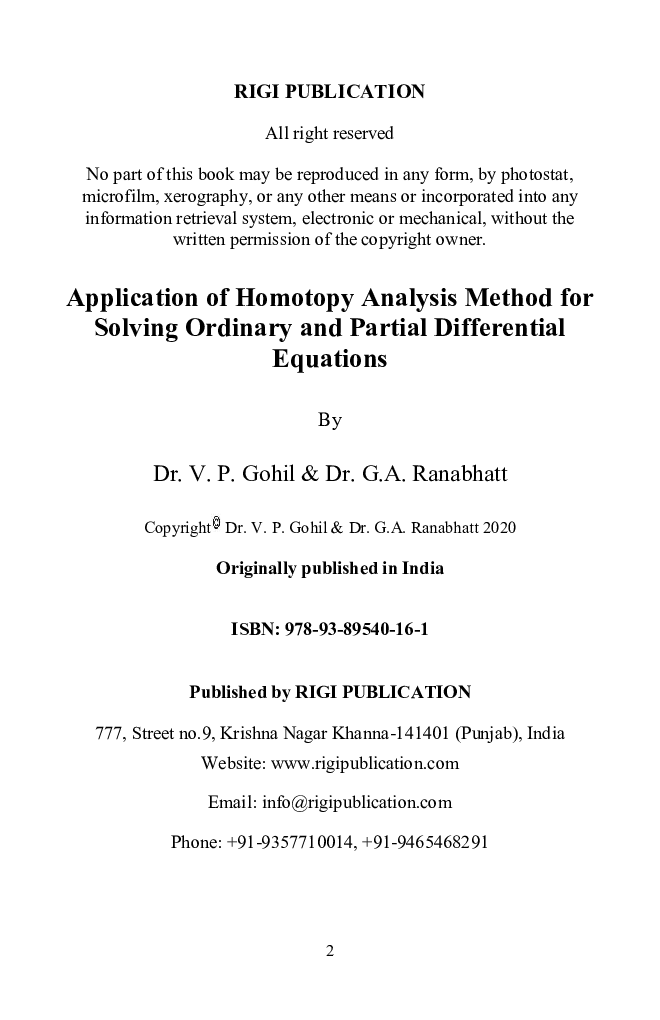 Application Of Homotopy Analysis Method For Solving Ordinary And Partial Differential Equations - Page 3