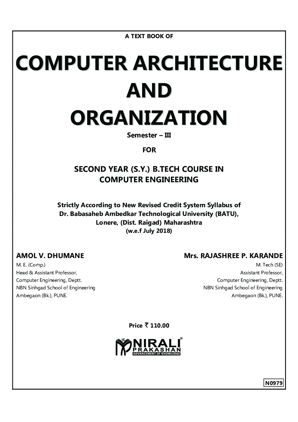 Computer Architecture
 And  Organization - Page 2
