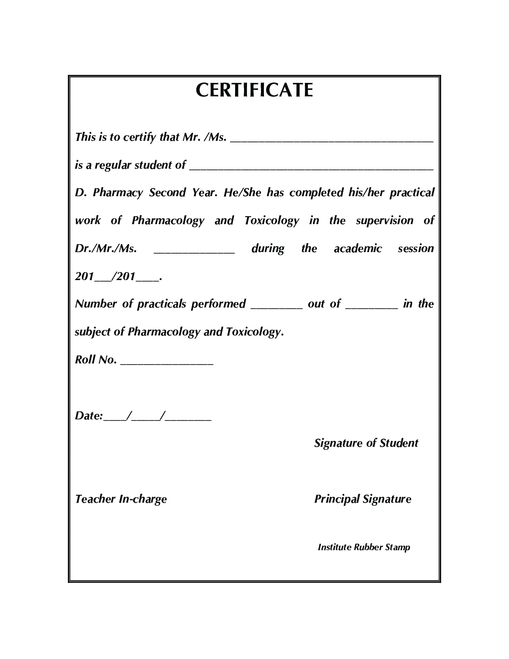 Pharmacology And Toxicology (Practical) - Page 4