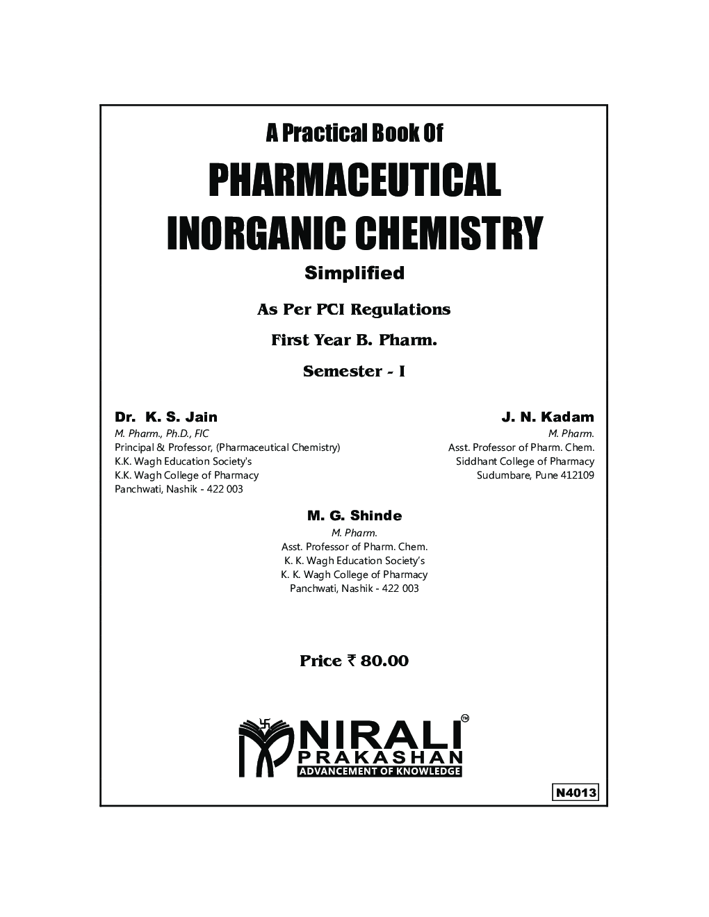 Pharmaceutical Inorganic Chemistry (Practical) - Page 2