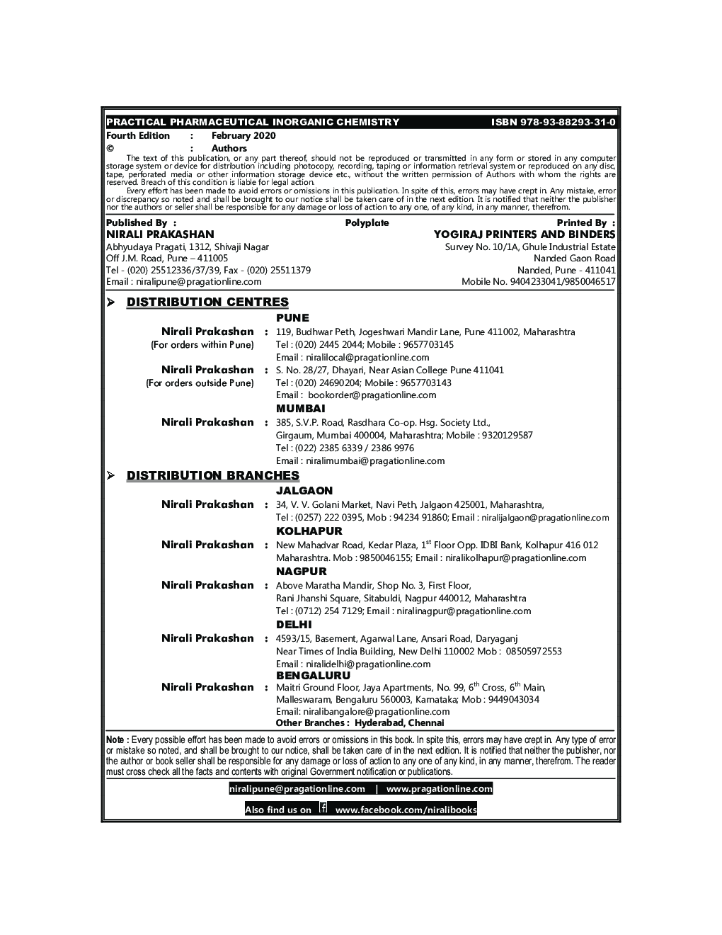 Pharmaceutical Inorganic Chemistry (Practical) - Page 3