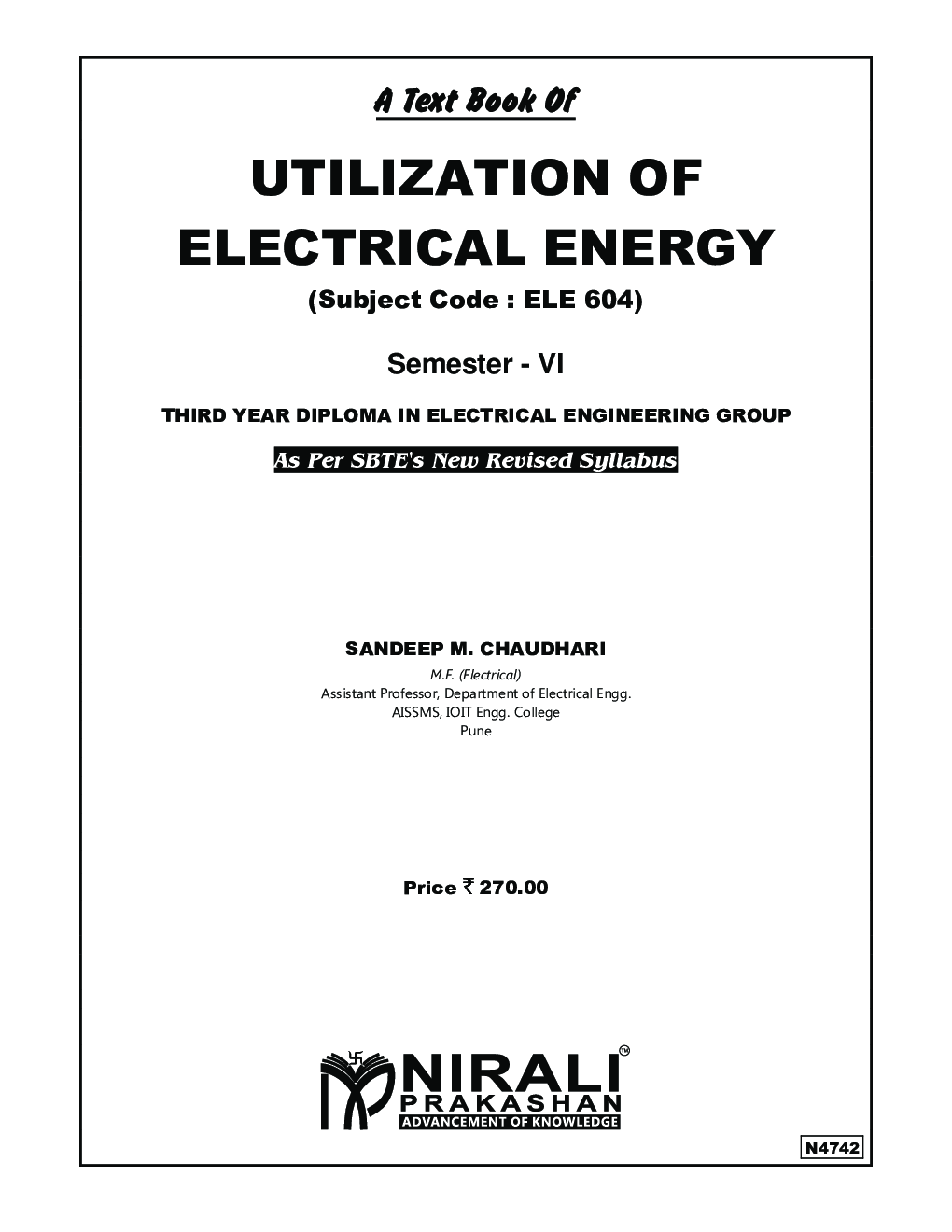 Download Utilization Of Electrical Energy PDF Online by Sandeep M