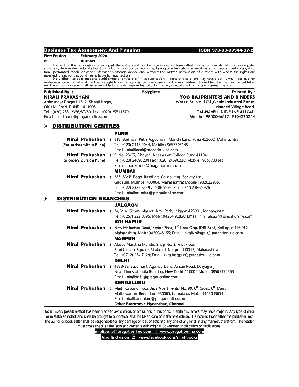 Business Tax Assessment And Planning - Page 3