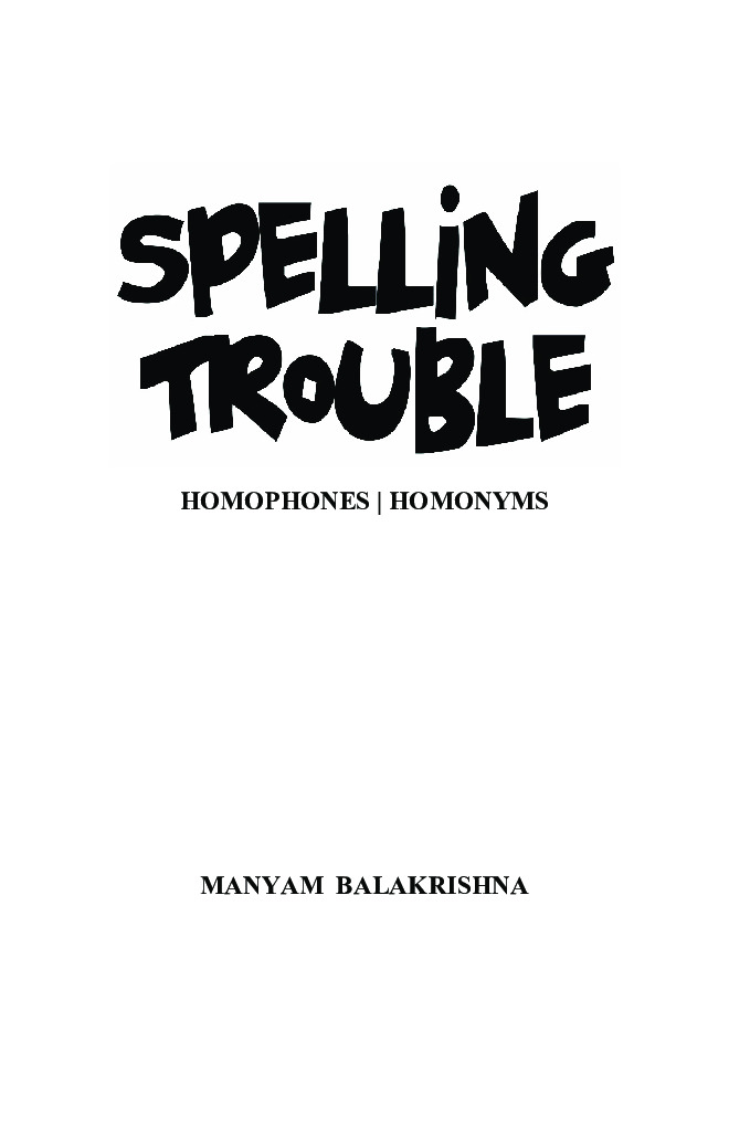 Spelling Trouble - Homophones And Homonyms - Page 2