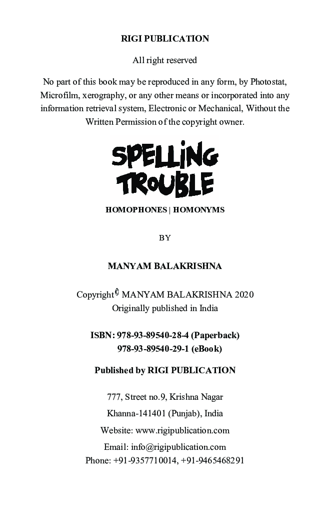 Spelling Trouble - Homophones And Homonyms - Page 3