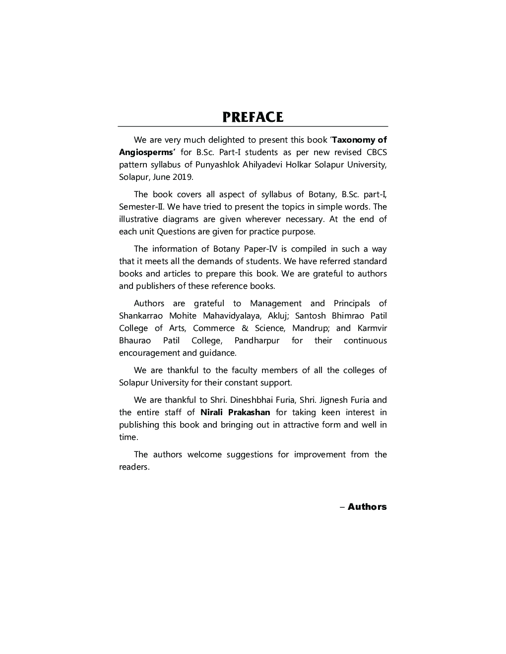 Taxonomy Of Angiosperms B.Sc. Part-I (Botany) Semester-II - Page 4