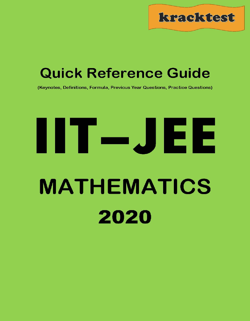 Quick Reference Guide For IIT-JEE Mathematics (2020) - Page 1