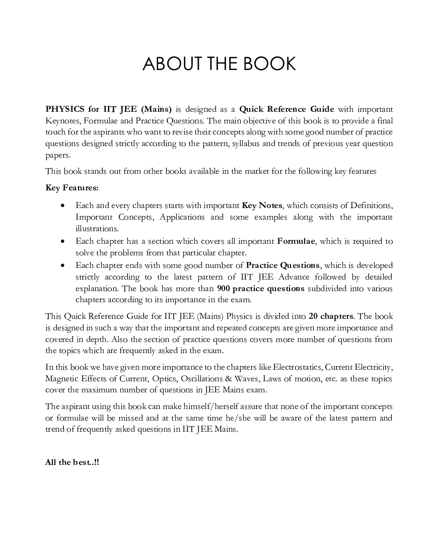 Quick Reference Guide For IIT-JEE Physics (2020) - Page 2