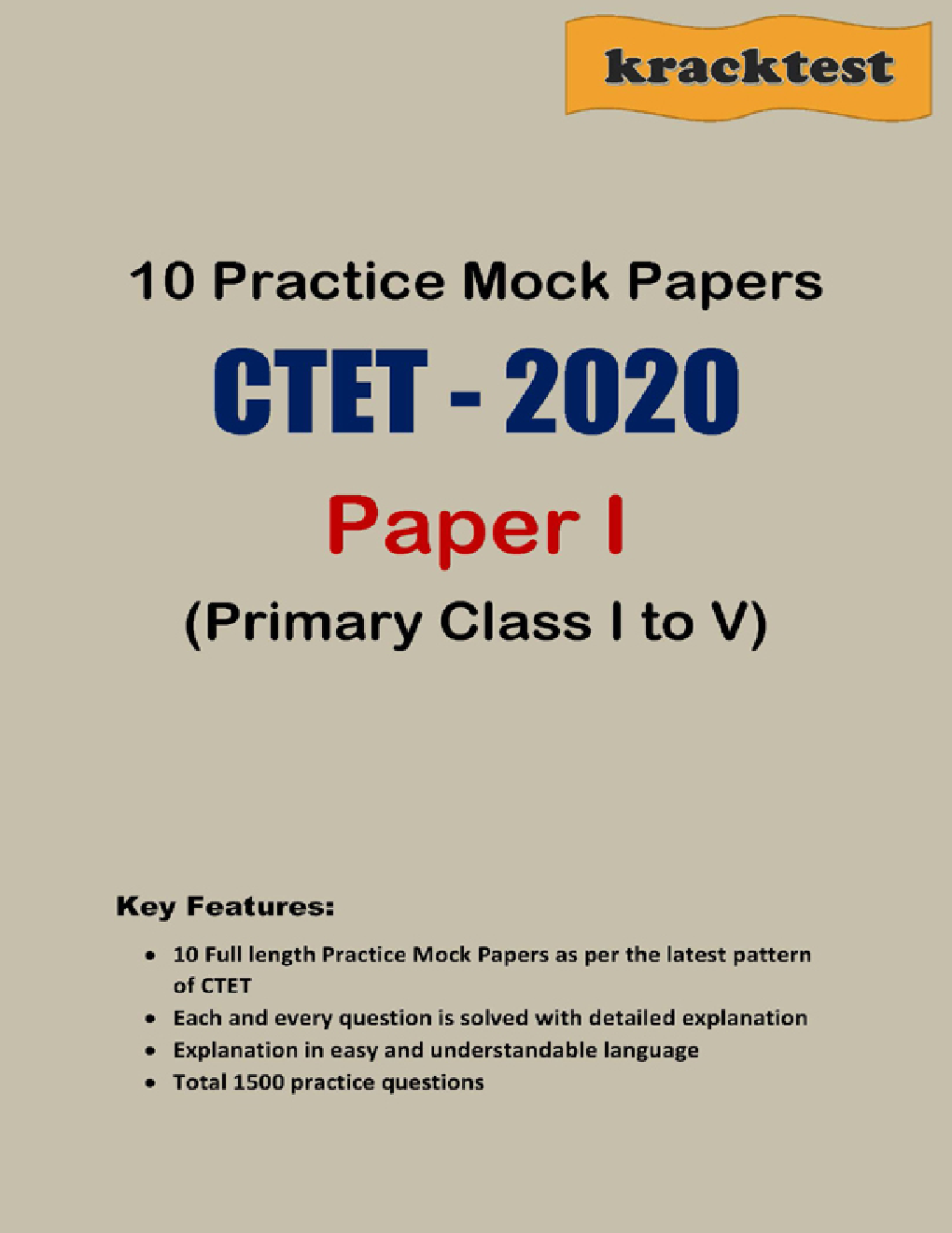 10 Mock Papers For CTET - Paper 1 - Primary Stage (Class 1 To 5) - Page 1