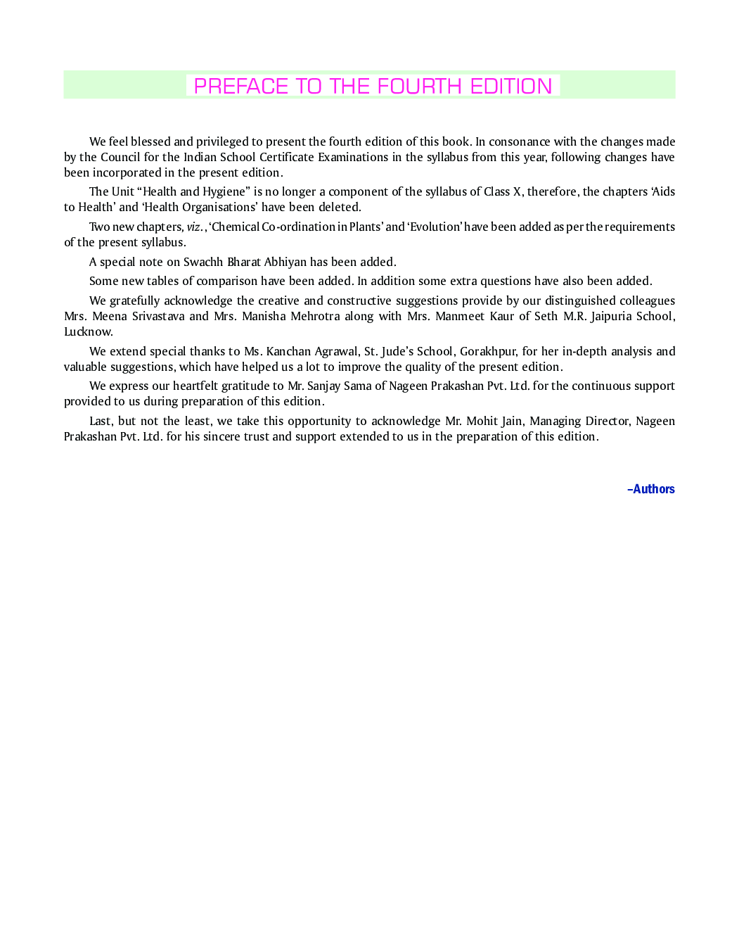 ICSE Biology For Class - X - Page 4