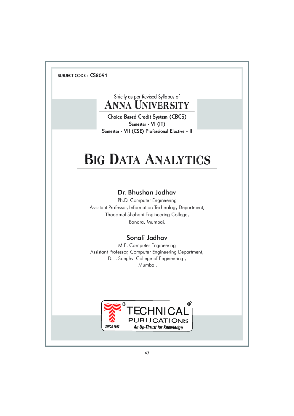Download Big Data Analytics For Anna University R17 CBCS ( VI IT