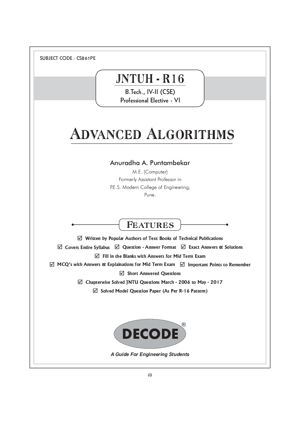 Download Advanced Algorithms PDF Online2020 by A. A. Puntambekar