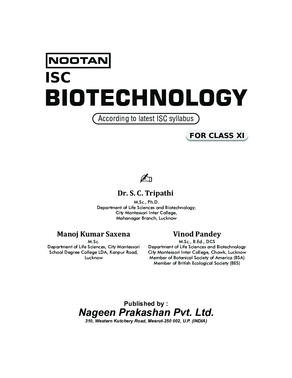 ISC Biotechnology For Class - XI - Page 2