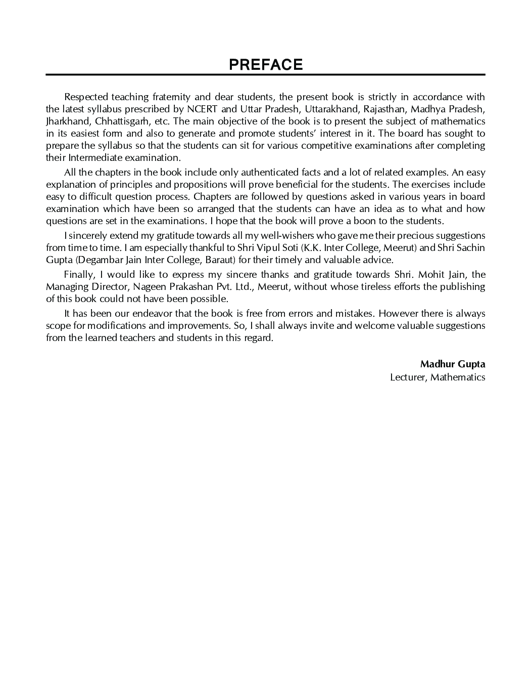 UP Board Mathematics For Class - XII - Page 4