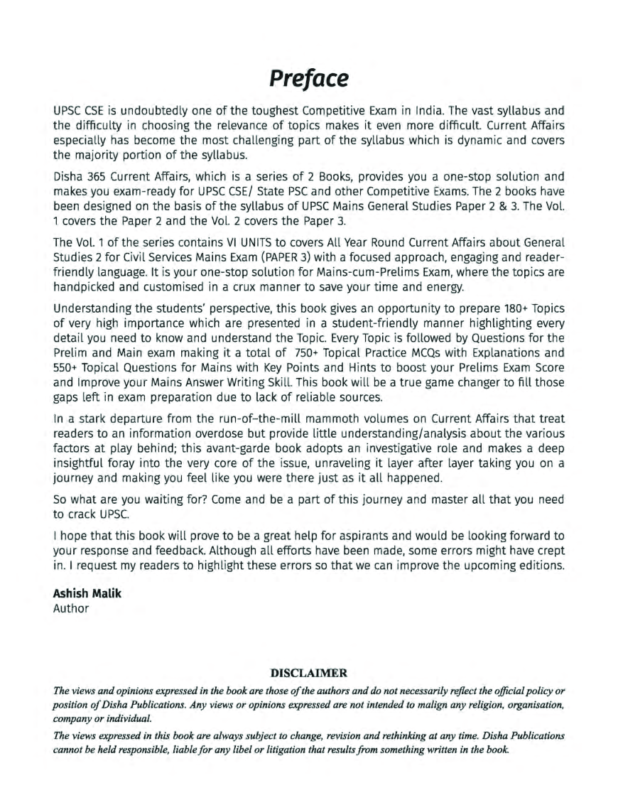 Disha 365 Current Affairs Analysis Vol. 1 For UPSC IAS/ IPS Prelim & Main Exams 2020 - Page 4