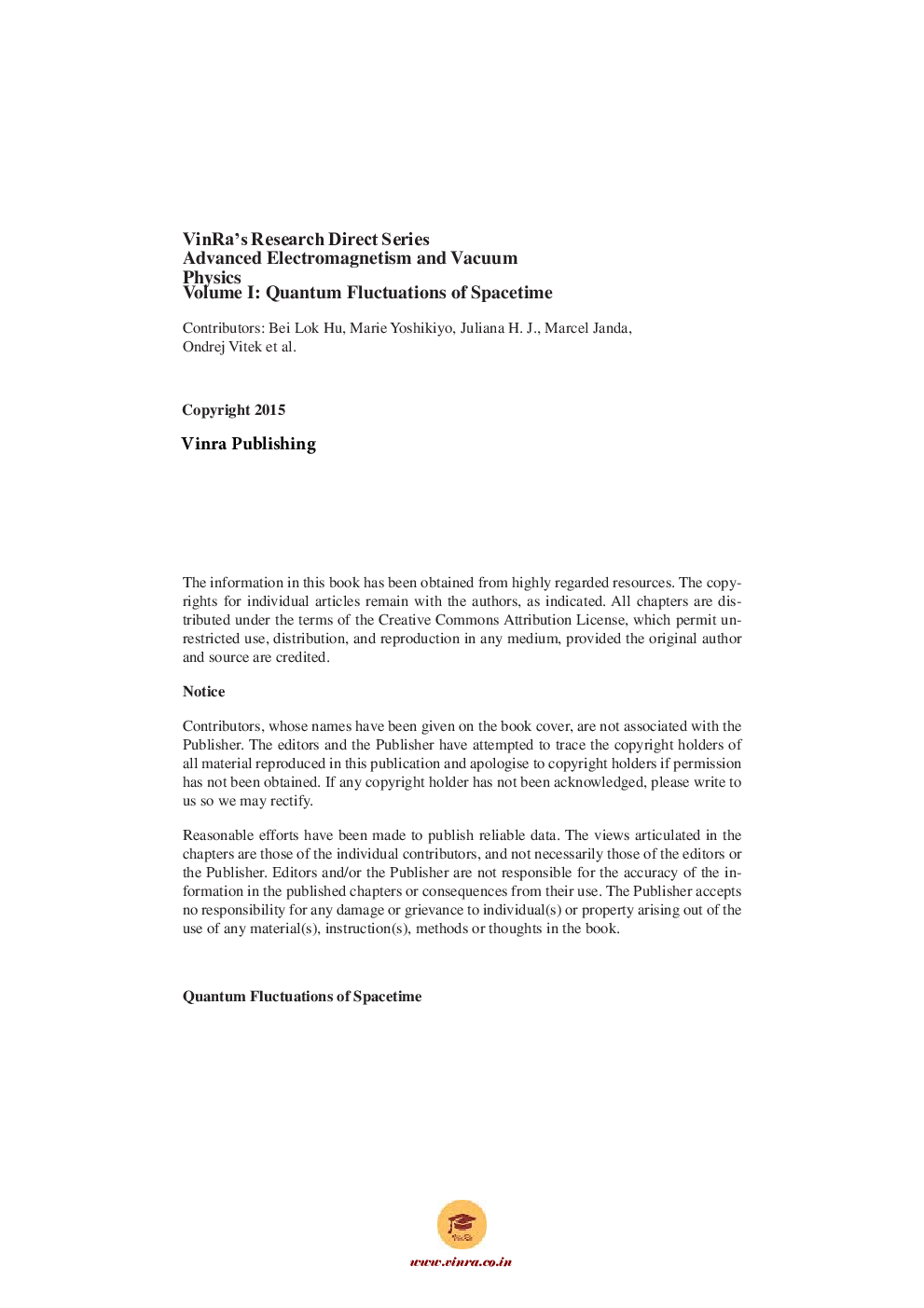 Quantum Fluctuations Of Spacetime Vol I - Page 5