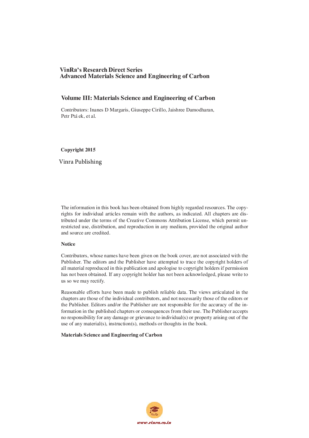 Materials Science And Engineering Of Carbon Vol III - Page 5