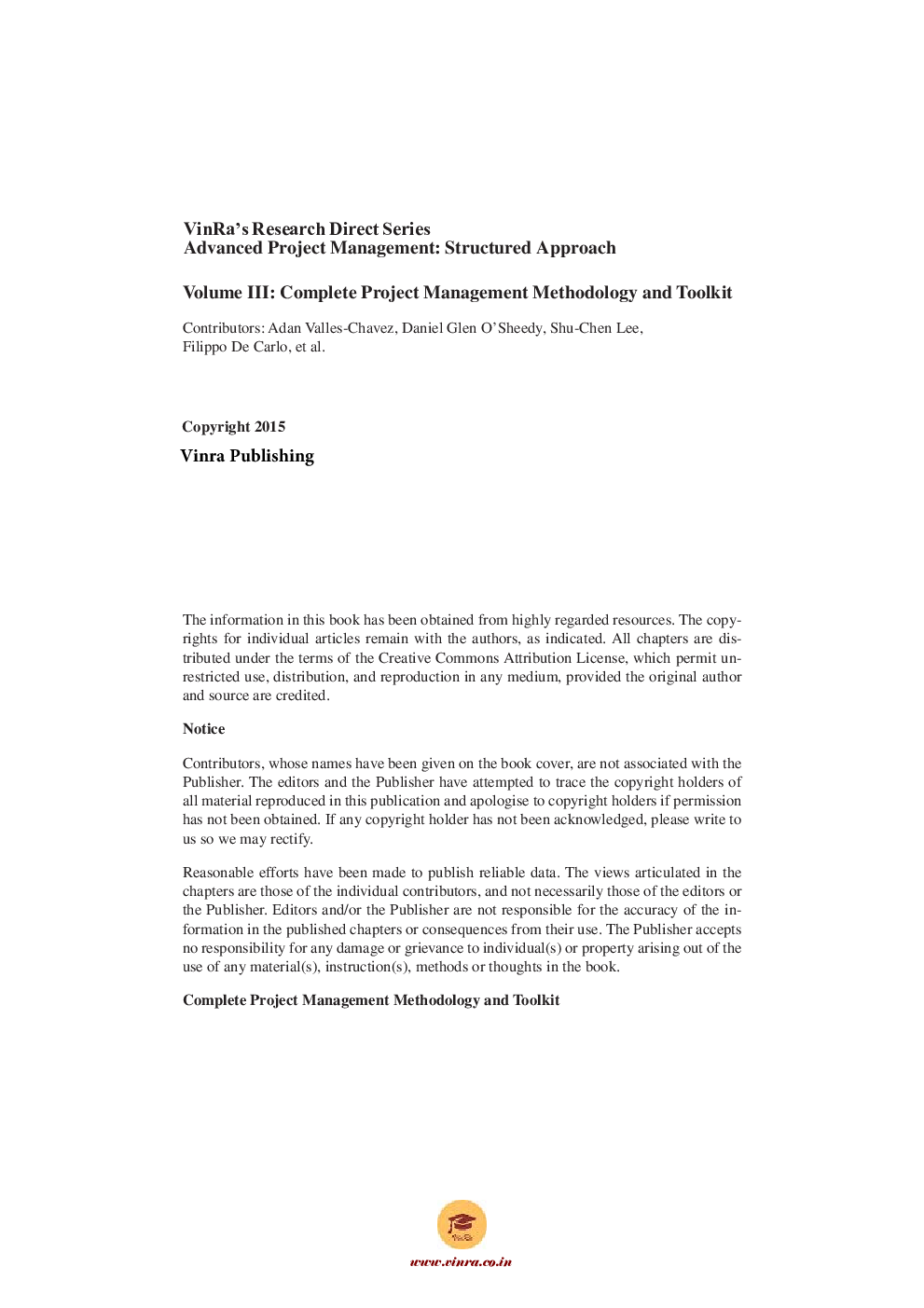 Complete Project Management Methodology And Toolkit Vol III - Page 5