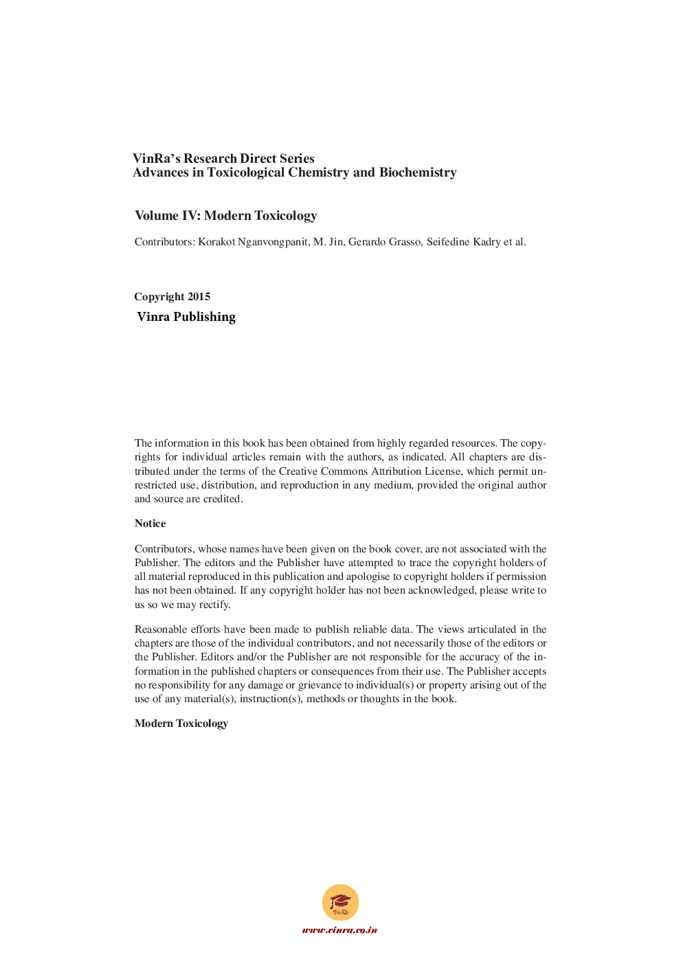 Modern Toxicology Vol IV - Page 5