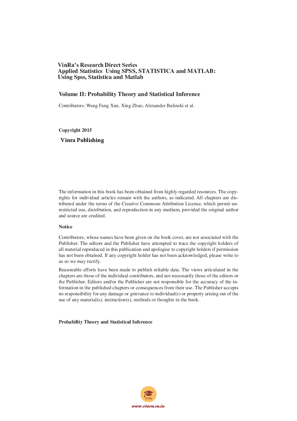 Probability Theory and Statistical Inference Vol II - Page 5